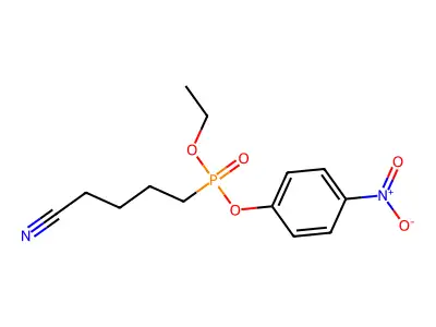 Ethyl 4-nitrophenyl (4-cyanobutyl)phosphonate structure