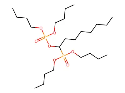 Phosphonic acid, 1-(dibutoxyphosphinooxy)octyl-, dibutyl ester structure