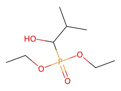 Diethyl P-(1-hydroxy-2-methylpropyl)phosphonate structure