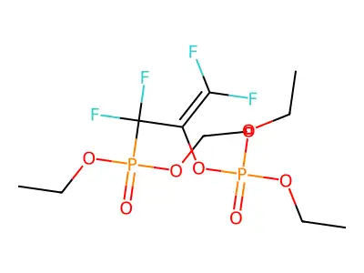 Phosphonic acid, (2-hydroxytetrafluoroallyl)-, diethyl ester diethylphosphate (ester) structure