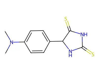 Hydantoin, 5-(p-dimethylaminophenyl)dithio- structure