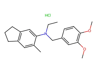 Indan-6-ethylamine, N-(3,4-dimethoxybenzyl)-5-methyl-, hydrochloride structure