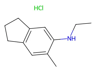 Indan-6-ethylamine, 5-methyl-, hydrochloride structure