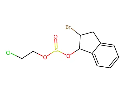 2-Bromo-2,3-dihydro-1H-inden-1-yl 2-chloroethyl sulfite structure