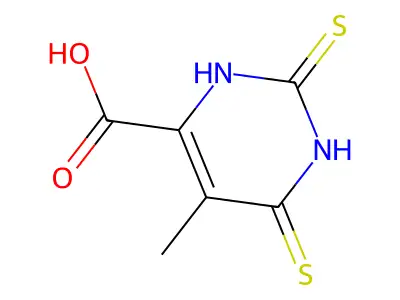 1,2,3,6-Tetrahydro-5-methyl-2,6-dithioxo-4-pyrimidinecarboxylic acid structure