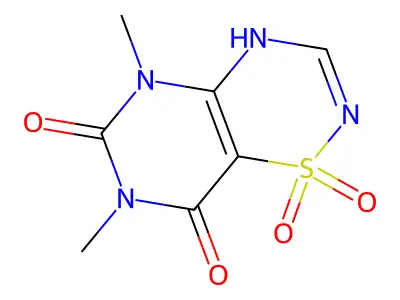 2H-Pyrimido(4,5-e)-1,2,4-thiadiazine-6,8(5H,7H)-dione, 5,7-dimethyl-, 1,1-dioxide structure