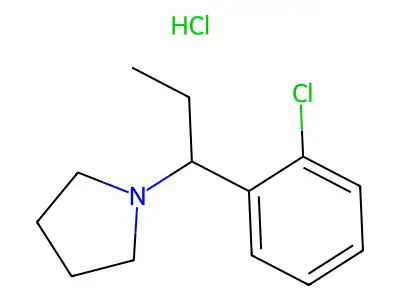 Pyrrolidine, 1-(o-chloro-alpha-etyhlbenzyl)-, hydrochloride structure