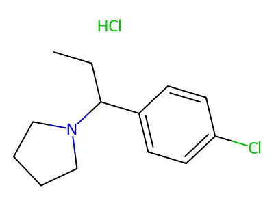 Pyrrolidine, 1-(p-chloro-alpha-ethylbenzyl)-, hydrochloride structure