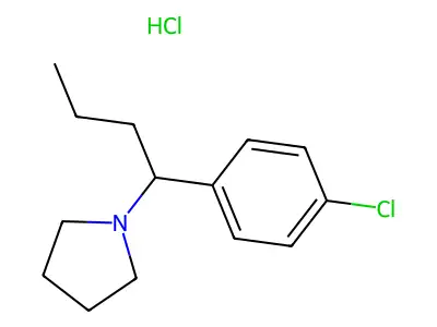 Pyrrolidine, 1-(1-(p-chlorophenyl)butyl)-, hydrochloride structure