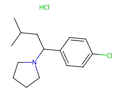 Pyrrolidine, 1-(1-(p-chlorophenyl)-3-methylbutyl)-, hydrochloride structure