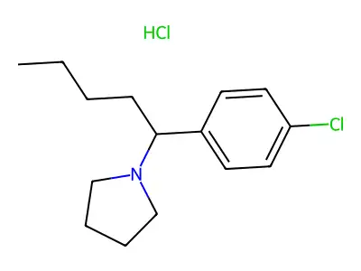 Pyrrolidine, 1-(1-(p-chlorophenyl)pentyl)-, hydrochloride structure