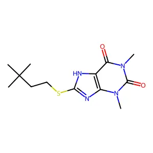 S-((3,3-Dimethylbutyl)thio)theophylline structure