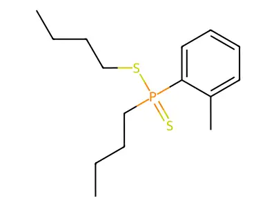 Butyl butyl(2-methylphenyl)phosphinodithioate structure