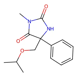 3-Methyl-5-phenyl-5-(propan-2-yloxymethyl)imidazolidine-2,4-dione structure