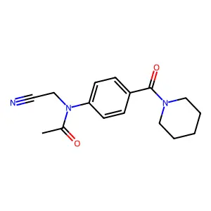 N-(cyanomethyl)-N-[4-(piperidine-1-carbonyl)phenyl]acetamide structure