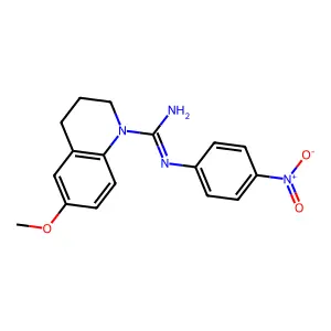 6-methoxy-N'-(4-nitrophenyl)-3,4-dihydro-2H-quinoline-1-carboximidamide structure