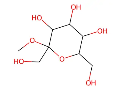 Methyl hept-2-ulopyranoside structure