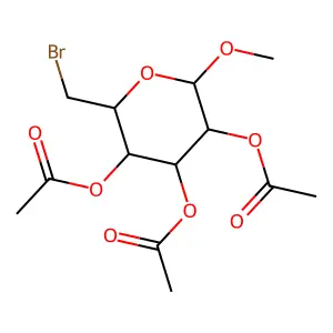 Methyl 2,3,4-tri-O-acetyl-6-bromo-6-deoxyhexopyranoside structure