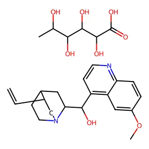 (5-ethenyl-1-azabicyclo[2.2.2]octan-7-yl)-(6-methoxyquinolin-4-yl)methanol;2,3,4,5-tetrahydroxyhexanoic acid structure