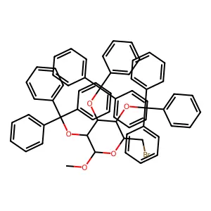 2-(Bromomethyl)-6-methoxy-3,4,5-tritrityloxyoxane structure