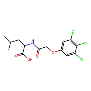 4-Methyl-2-[[2-(3,4,5-trichlorophenoxy)acetyl]amino]pentanoic acid structure