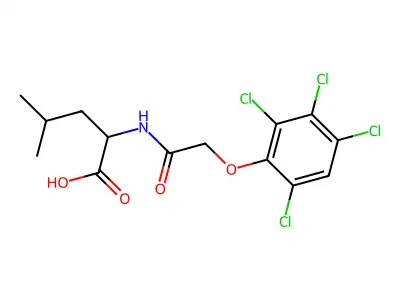 4-Methyl-2-[[2-(2,3,4,6-tetrachlorophenoxy)acetyl]amino]pentanoic acid structure