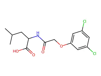 2-[[2-(3,5-Dichlorophenoxy)acetyl]amino]-4-methyl-pentanoic acid structure