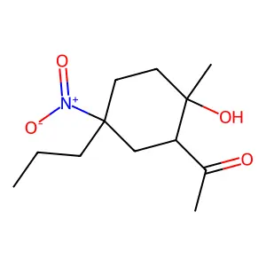 1-(2-Hydroxy-2-methyl-5-nitro-5-propylcyclohexyl)ethan-1-one structure