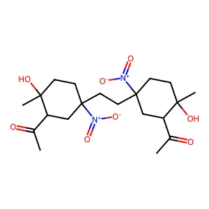 1-[5-[2-(3-acetyl-4-hydroxy-4-methyl-1-nitrocyclohexyl)ethyl]-2-hydroxy-2-methyl-5-nitrocyclohexyl]ethanone structure