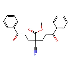 Methyl 2-cyano-5-oxo-2-(3-oxo-3-phenylpropyl)-5-phenylpentanoate structure
