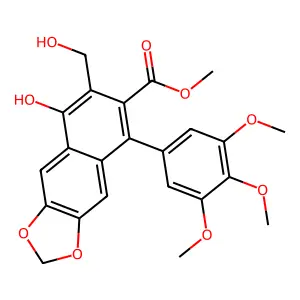 methyl 8-hydroxy-7-(hydroxymethyl)-5-(3,4,5-trimethoxyphenyl structure