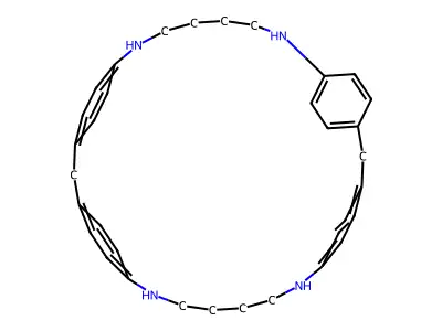 1,6,20,25-Tetraaza[6.1.6.1]paracyclophane structure
