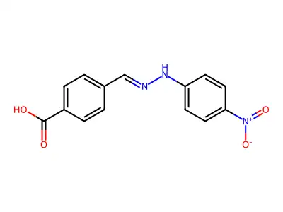 4-[[2-(4-Nitrophenyl)hydrazinylidene]methyl]benzoic acid structure