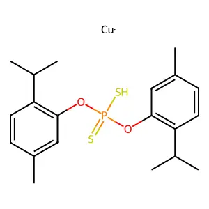 O,O-Bis(2-isopropyl-5-methylphenyl) hydrogen dithiophosphate structure