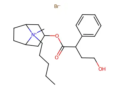 3-Hydroxy-8-pentyl-1-alpha-H,5-alpha-H-tropanium 4-hydroxy-2-phenylbutanoate structure
