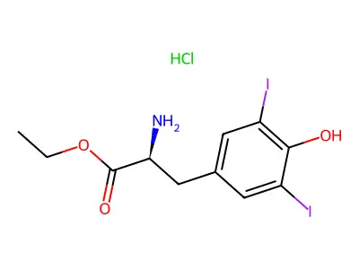 L-3,5-Diiodotyrosine ethyl ester HCl structure