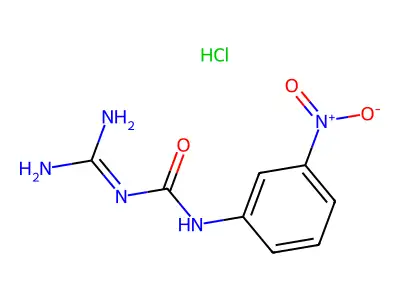 Urea, 1-amidino-3-(m-nitrophenyl)-, monohydrochloride structure