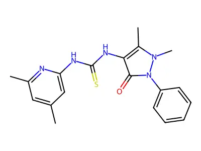 Urea, 1-(4-antipyrinyl)-3-(4,6-dimethylpyrid-2-yl)-2-thio- structure