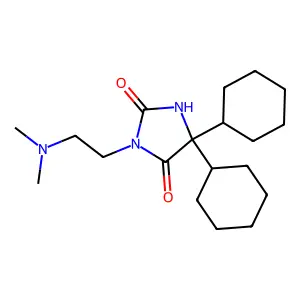 5,5-Dicyclohexyl-3-[2-(dimethylamino)ethyl]imidazolidine-2,4-dione structure