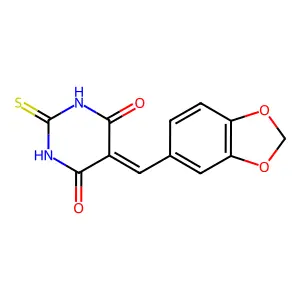 5-Piperonylidene-2-thiobarbituric acid structure