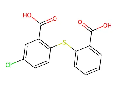 2-(2-Carboxyphenylthio)-5-chlorobenzoic acid structure