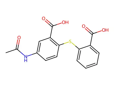 5-Acetamido-2-(2-carboxyphenylthio)benzoic acid structure