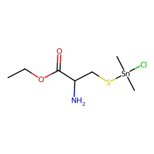 Ethyl S-[chloro(dimethyl)stannyl]cysteinate structure