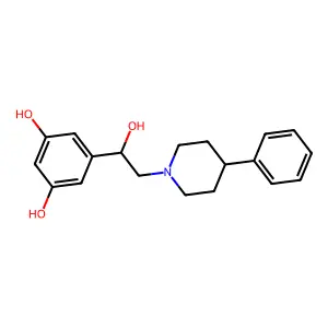 1,3-Benzenediol, 5-(1-hydroxy-2-(4-phenyl-1-piperidinyl)ethyl)- structure