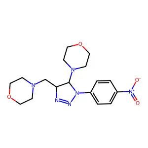 4-[[5-Morpholin-4-yl-1-(4-nitrophenyl)-4,5-dihydrotriazol-4-yl]methyl]morpholine structure