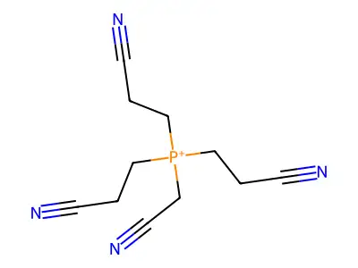Tri(2-cyanoethyl)(cyanomethyl)phosphonium structure