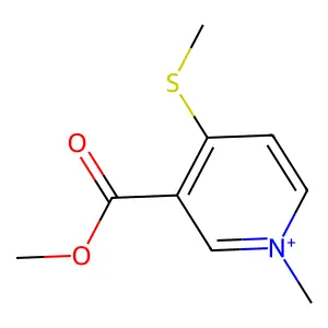 3-(Methoxycarbonyl)-1-methyl-4-(methylsulfanyl)pyridinium structure