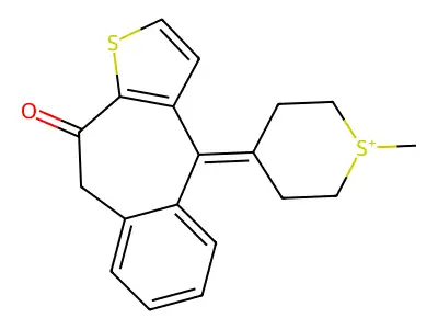 4-(9,10-Dihydro-10-oxo-4H-benzo[4,5]cyclohepta[1,2-b]thien-4-ylidene)tetrahydro-1-methyl-2H-thiopyranium structure