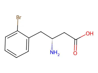 (3R)-3-amino-4-(2-bromophenyl)butanoic acid structure