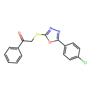 2-((5-(4-Chlorophenyl)-1,3,4-oxadiazol-2-yl)thio)-1-phenylethanone structure